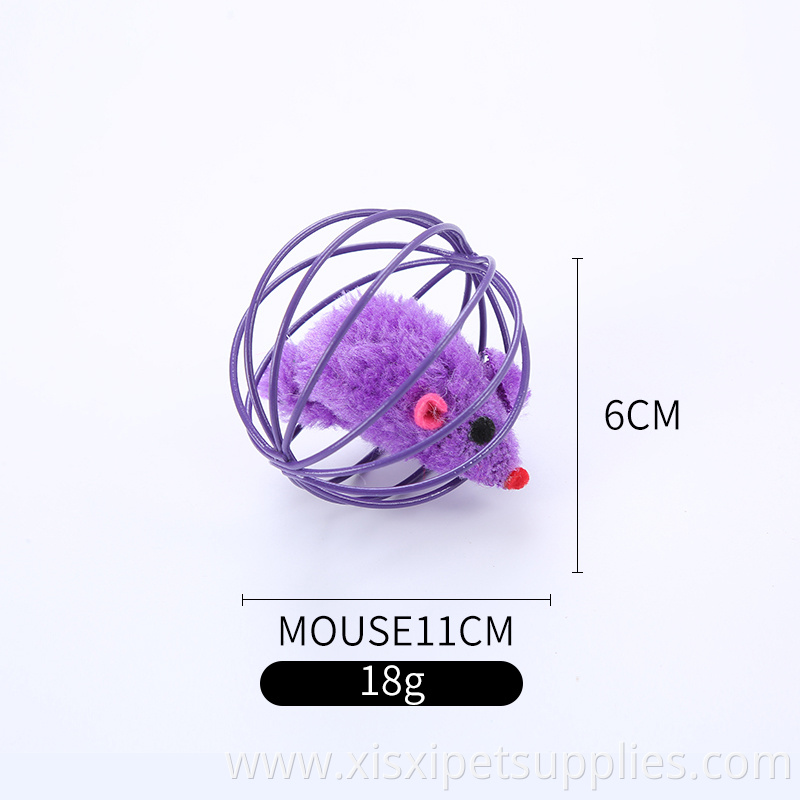 pretty color mouse in cage for cat playing cat products